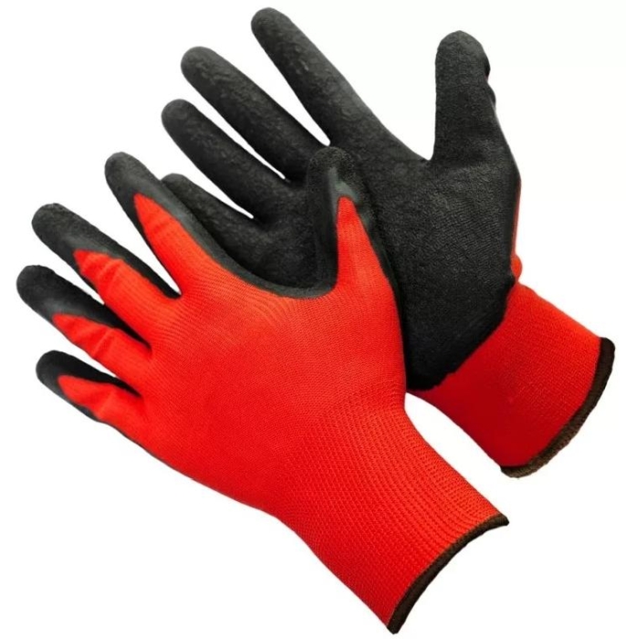 Перчатки в черной обливке красные, размер XL