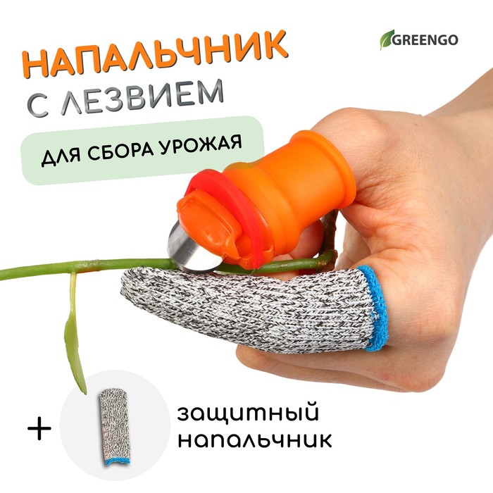 

Напальчник с лезвием + 1 защитный напальчник для сбора урожая