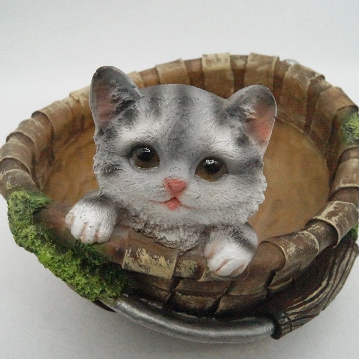 

Кашпо декоративное Котенок в корзинке, 18 см