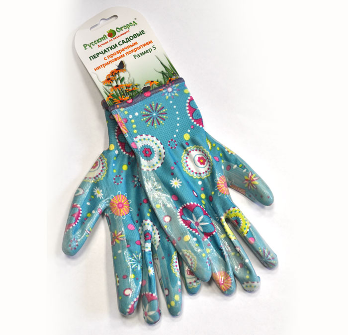 Перчатки Русский Огород нейлоновые с нитриловым покрытием синие, размер L - купить с доставкой