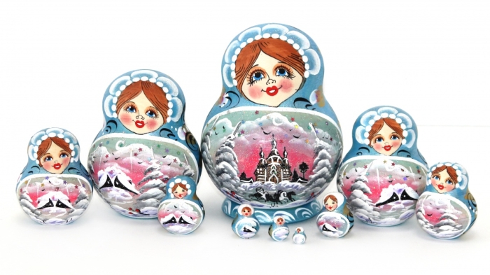 Матрешка Пейзаж, 13см