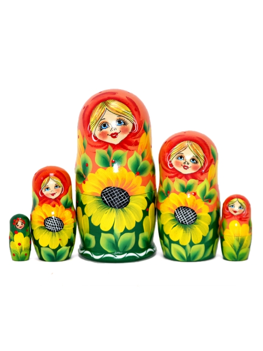 Матрешка Подсолнухи, 17см