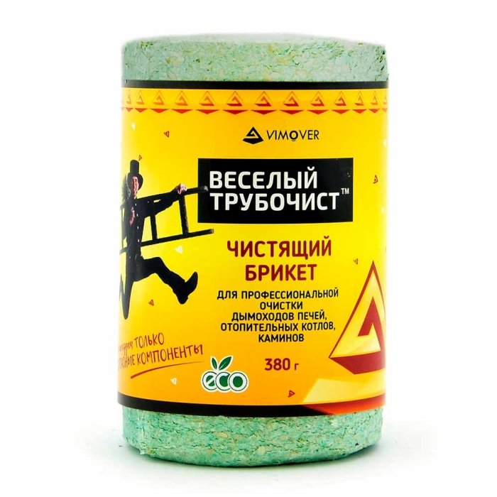 Чистящий брикет для очистки дымоходов, печей, котлов, каминов, 380г