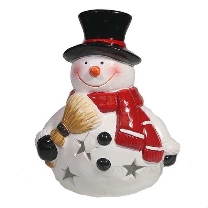 Снеговик с метлой со светодиодной подсветкой - купить с доставкой