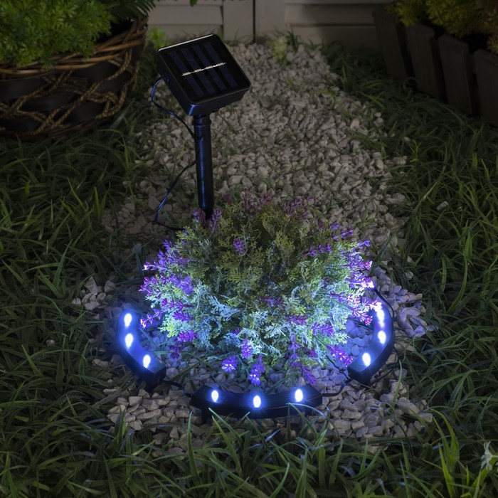

Садовый светильник на солнечной батарее Обруч, 9 LED, свечение белое