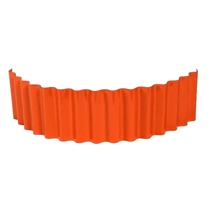 Ограждение для клумбы Волна, 110 × 24 см, оранжевое