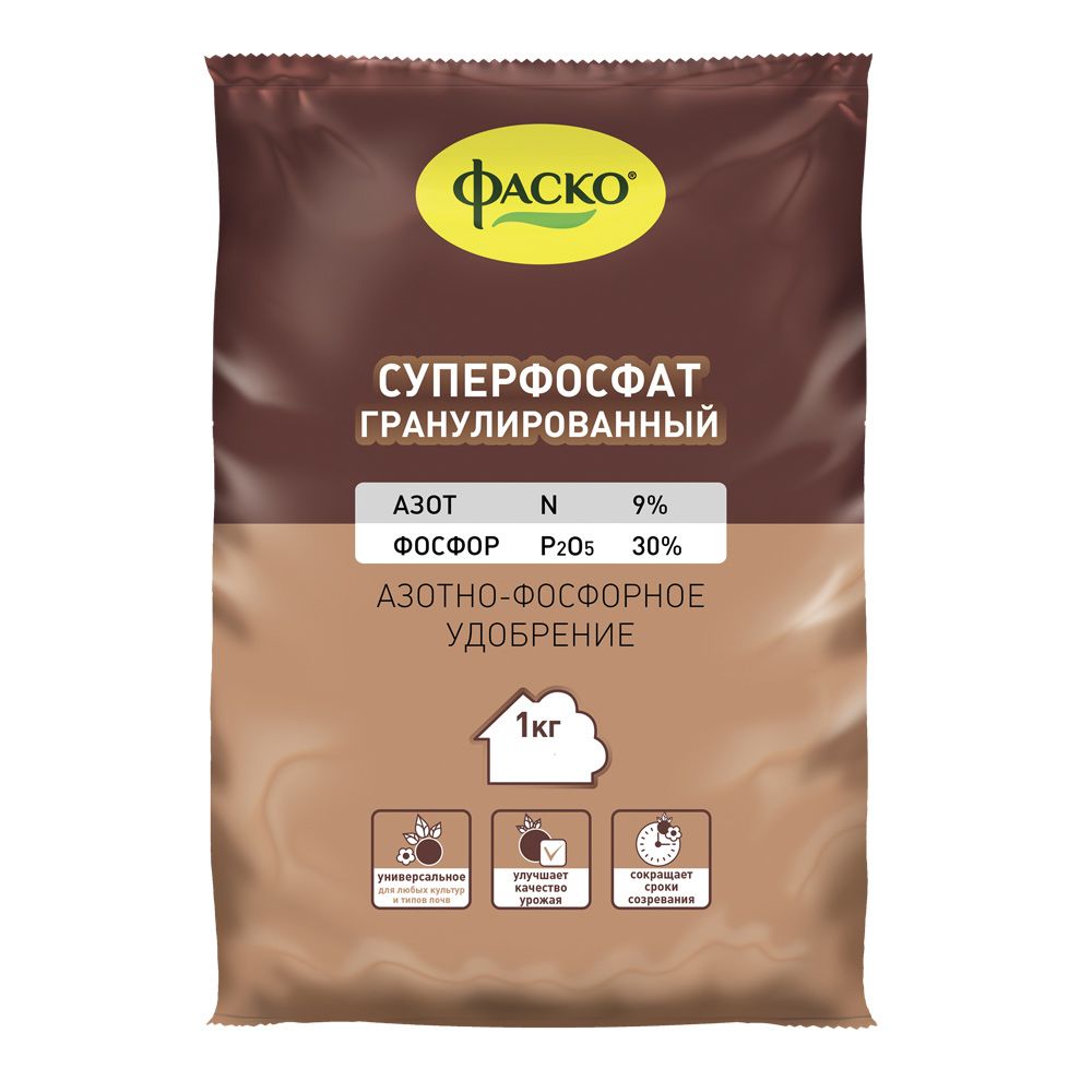 

Удобрение сухое минеральное Суперфосфат гранулированное, 1кг