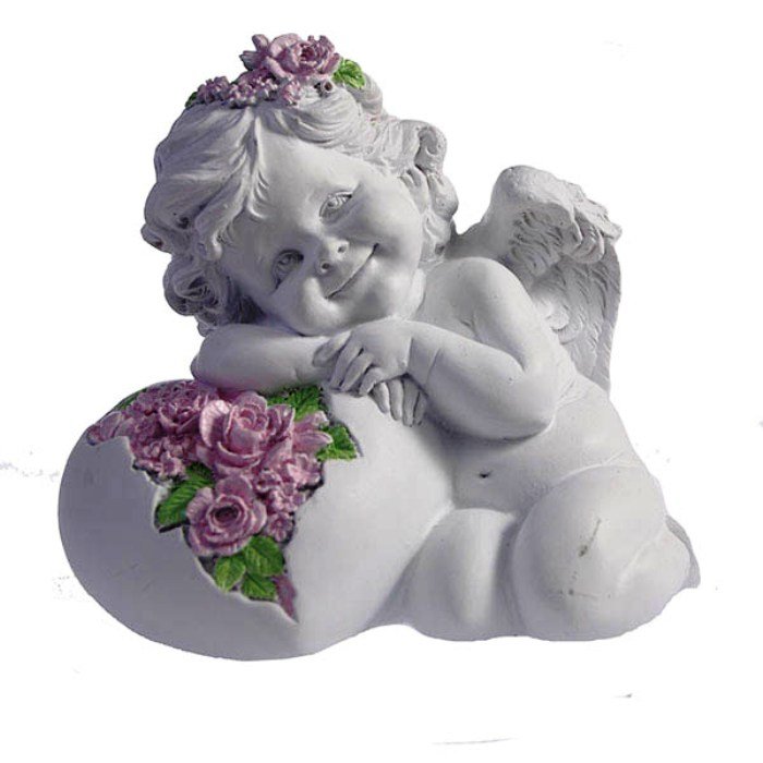 Фигурка декоративная Ангел. Сердце роз