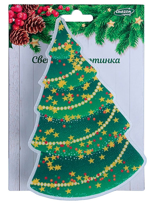 Световая картинка на прищепке Елочка