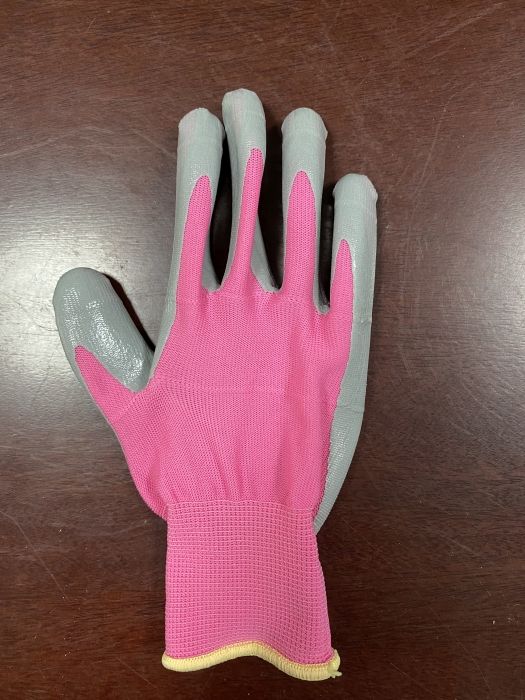 Перчатки в серой обливке  розовые, размер XL