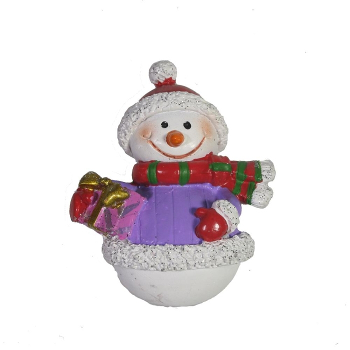 Магнит Снеговик с подарком - купить с доставкой