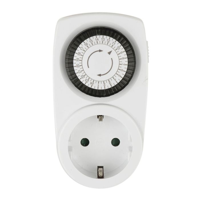 

Таймер механический с розеткой, 220В,12/24ч, 3500Вт UST-M10 WHITE