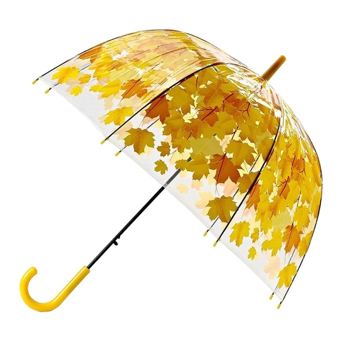 Зонт Желтые листья полуавтомат, D80см