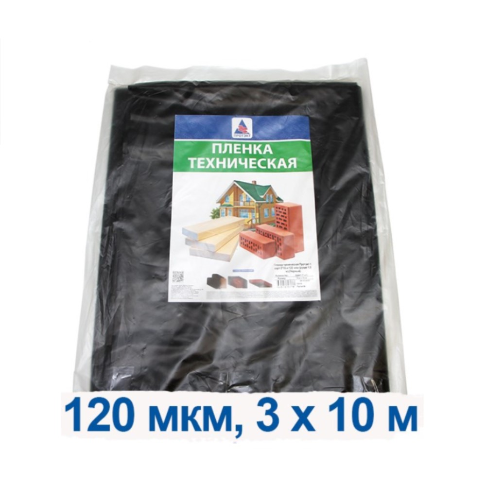 

Пленка техническая черная 120мкм, 3х10м, рукав 1,5м