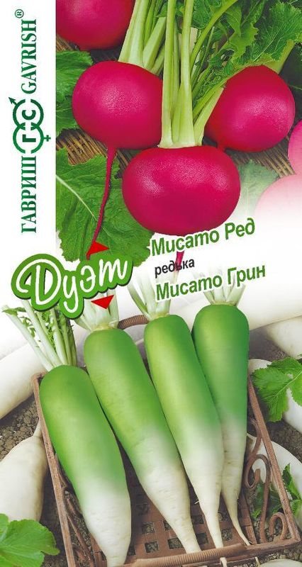 

редька китайская мисато ред + мисато грин серия дуэт семена, редька китайская мисато ред + мисато грин серия дуэт семена купить