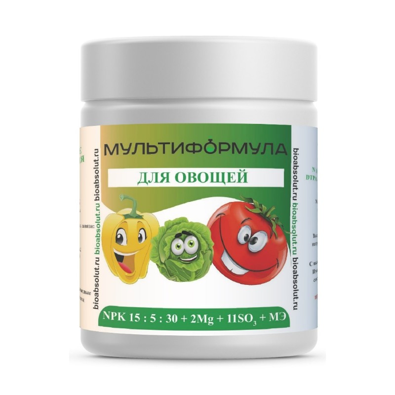 

Удобрение МУЛЬТИФОРМУЛА ДЛЯ ОВОЩНЫХ, 500 г