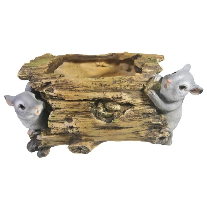 Кашпо декоративное Мышки на бревне - купить с доставкой