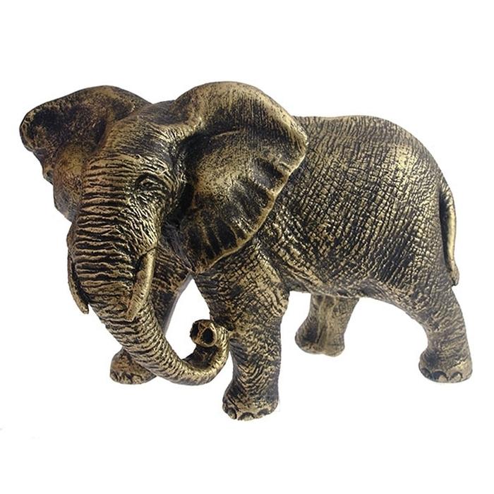 Фигурка декоративная Слон Африканский, цвет бронза