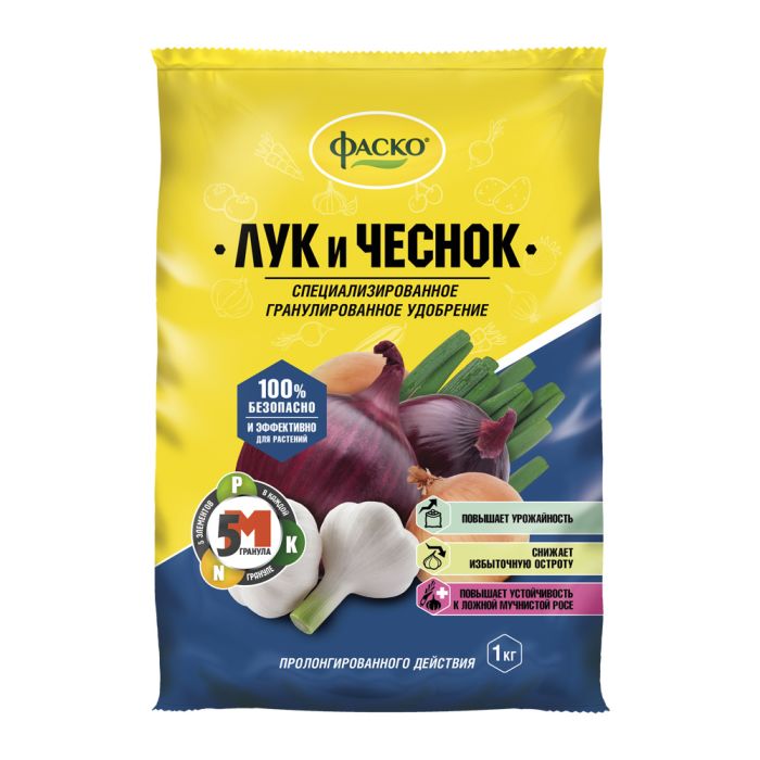 

Удобрение сухое 5М минеральное для Лука и чеснока гранулированное, 1 кг