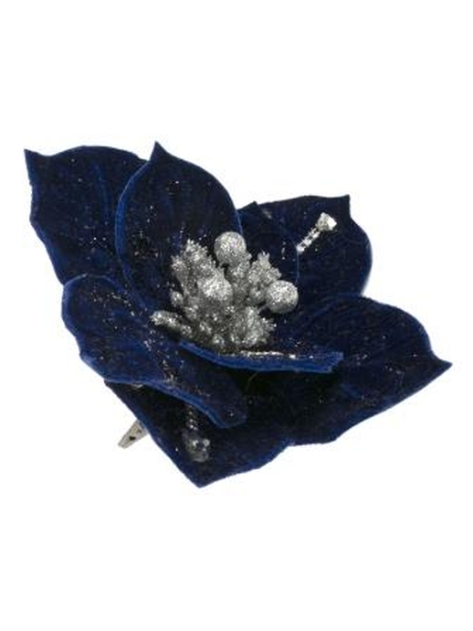 Цветок синий с серебром 