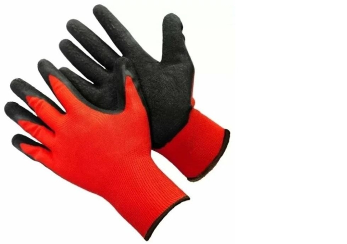 Перчатки в черной обливке красные, размер S