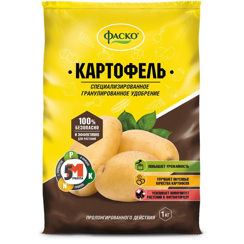 

Удобрение сухое 5М минеральное для картофеля гранулированное, 1 кг