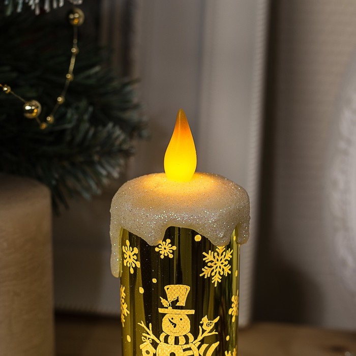 Фигура световая Свеча золото Снеговик - купить с доставкой