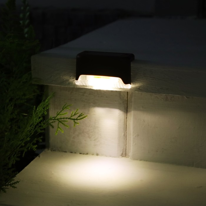 Садовый светильник на солнечной батарее, 8 × 4.5 × 4.5 см, 4шт,  свечение тёплое белое, коричневый