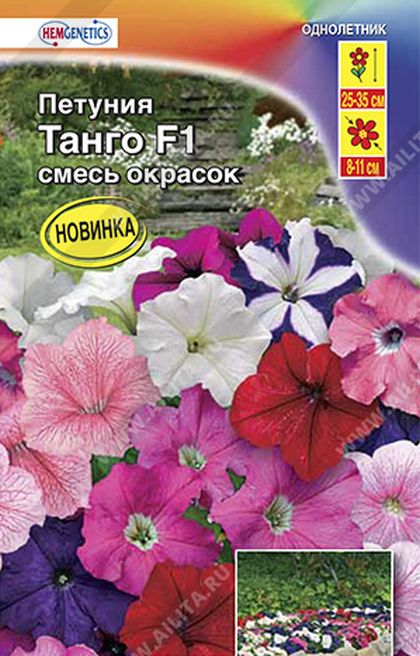 Петуния Танго F1, смесь окрасок