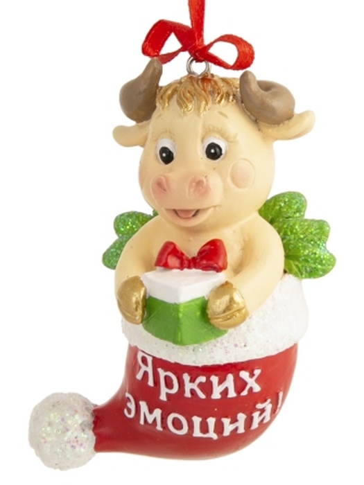 

Новогоднее украшение Бычок в шапке