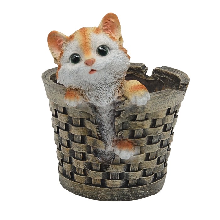 

Кашпо плетеное с котенком
