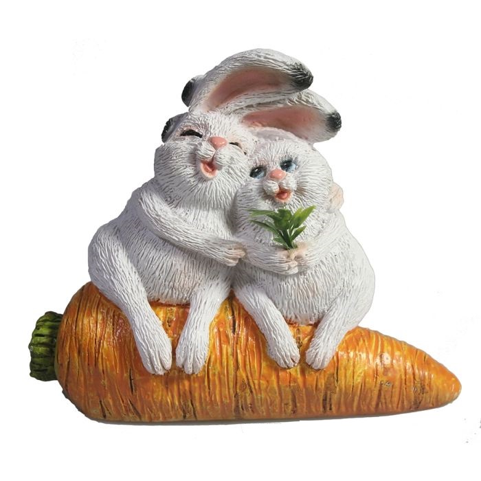 

Декоративная фигура Зайки на морковке, 8см