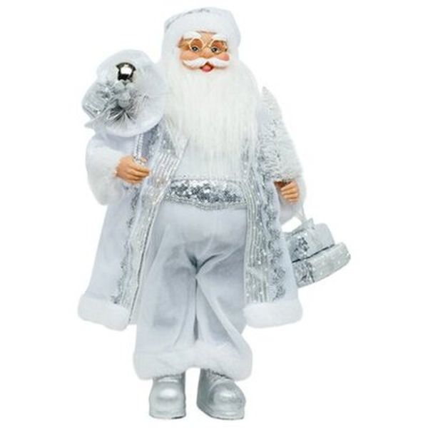 Дед Мороз в серебряной шубке, 53см - купить с доставкой