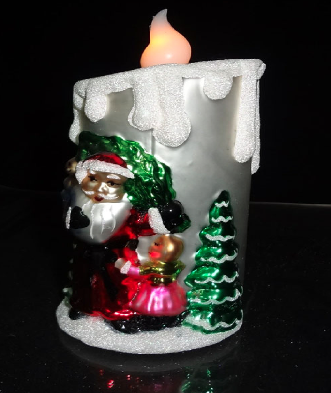 Новогодняя светодиодная свеча с Дедом Морозом 