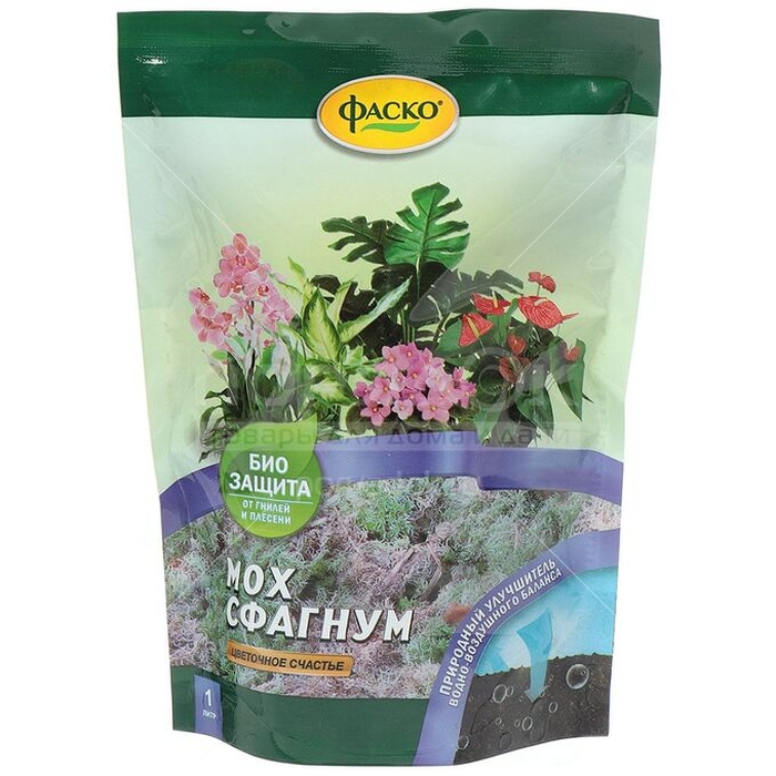 Мох Сфагнум Цветочное счастье дойпак, 1л