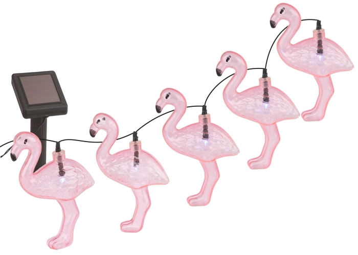 Садовая гирлянда 10 подсвечиваемых  светодиодами фламинго, ERADG012-07