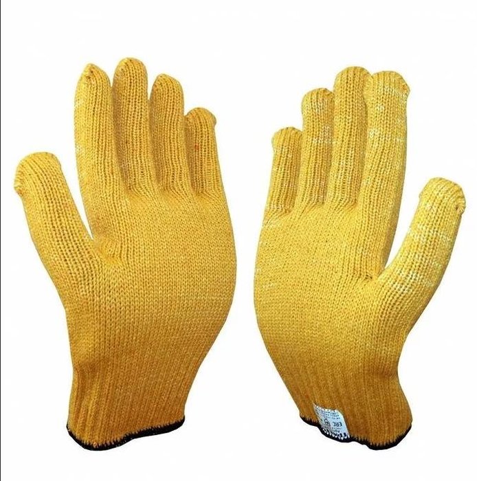 Перчатки желтые без обливки, размер L