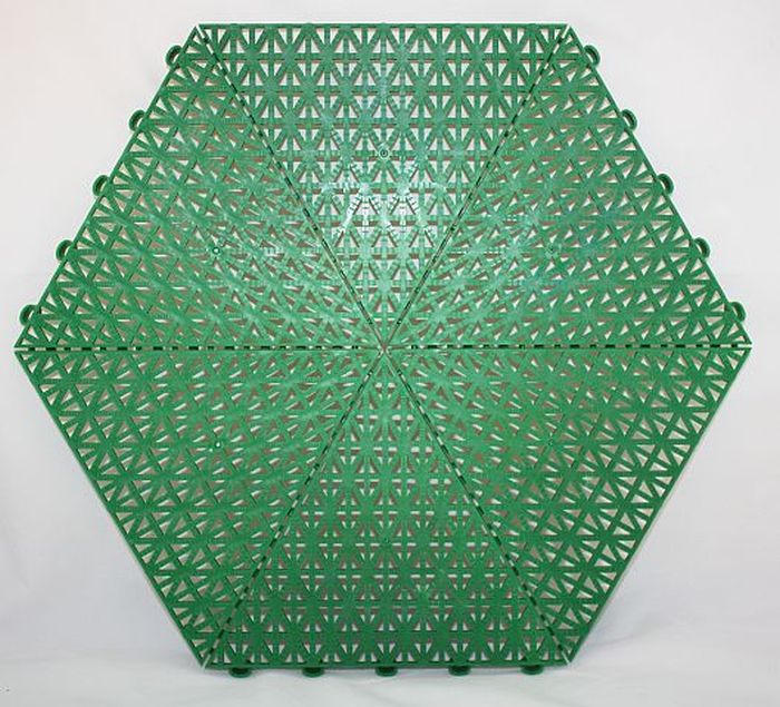 Покрытие модульное шестигранник, зеленое