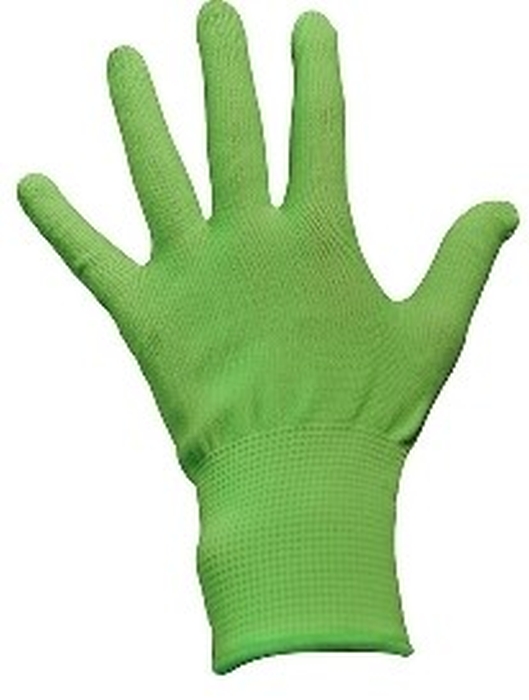Перчатки зеленые без обливки, размер L