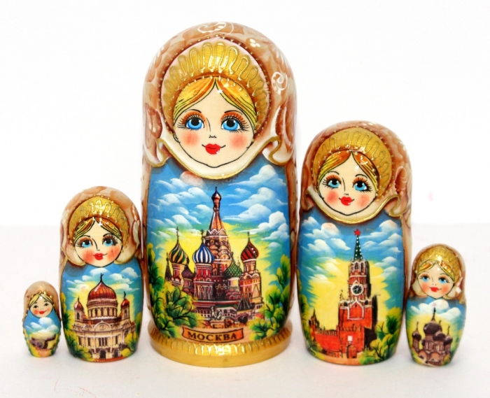 Матрешка Москва бежевая