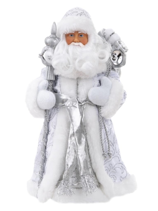 Дед Мороз в серебряном костюме, 30 см