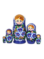 Матрешка Ниночка синяя, 14см - купить с доставкой