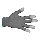Перчатки садовые с усилинной защитой пальцев серые, размер М