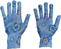 Перчатки садовые, с точечной заливкой голубые, размер М - купить с доставкой