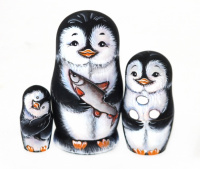 Матрешка Пингвиненок с рыбкой - купить с доставкой