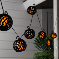 Гирлянда Нить 2.1 м с насадками Огненные шары, LED-80, эффект пламени, 1 режим, солнечная батарея - купить с доставкой