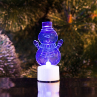 Фигура светодиодная на подставке Снеговик с шарфом 2D, RGB - купить с доставкой