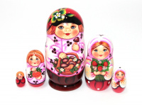 Матрешка Иван с грибами, 14см - купить с доставкой