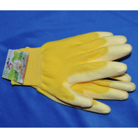 Перчатки садовые c полиуретановым покрытием желтые, размер M - купить с доставкой