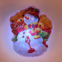 Световая картинка на присоске Снеговичок - купить с доставкой